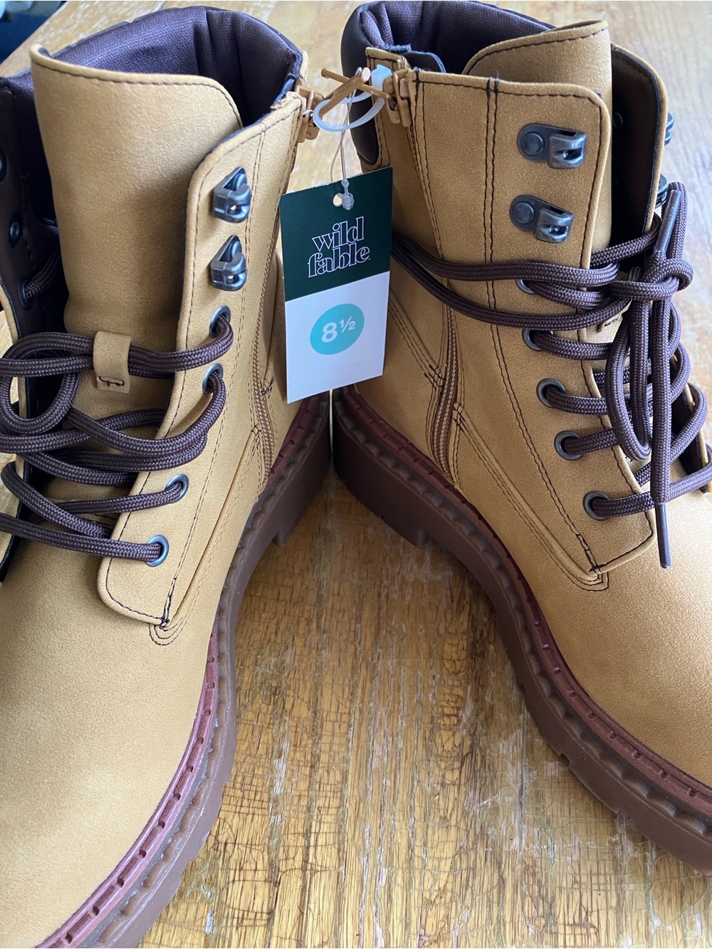 wild fable Men's Brown Lace-Up Work Boots